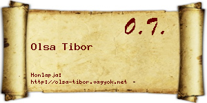 Olsa Tibor névjegykártya